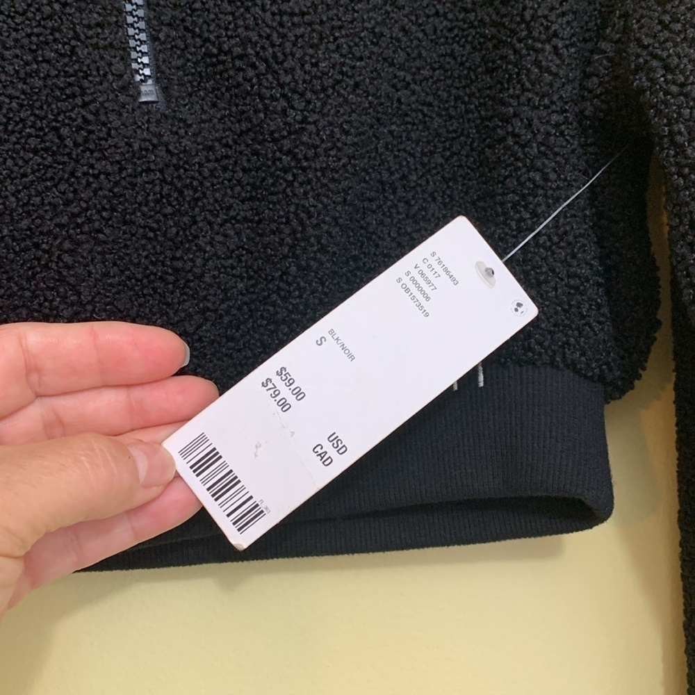 Urban Outfitters Black BDG NWT New Leaf Quarter-Zip Cropped Sweater Jacket Top S - Picture 13 of 17